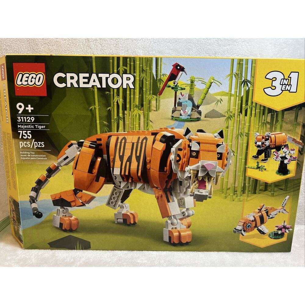 LEGO Creator 3-in-1 Majestic Tiger 31129 Building Kit :100% Complete Very Clean